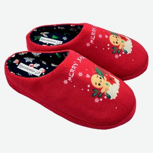 Тапочки детские InExtenso Merry Xmas красные, р 28/29-34/35