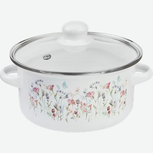 Кастрюля HOMECLUB Enamel, деколь, в ассортименте, 1.9л