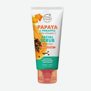PETAL FRESH Скраб придающий сияние коже лица с экстрактом папайи и ананаса, 200 м