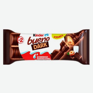 Вафли Kinder Bueno Dark в темном шоколаде с молочно-ореховой начинкой Польша, 43 г