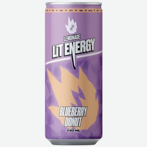 Напиток Lit Energy Лимонад Черничный пончик (Lemonade Blueberry Donut) газированный 330 мл
