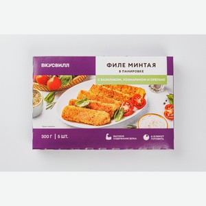 Филе минтая в панировке с базиликом, розмарином и орегано зам., 300 г 300 г