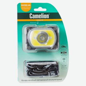 Camelion LED53407 (фонарь налоб, аккум 3,7В, черн, XPE + COB