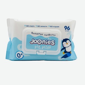Салфетки влажные детские JOONIES c витамином Е с клапаном 96