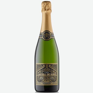 Вино игристое Castell de Ribes Brut Nature Cava белое брют, 0.75л