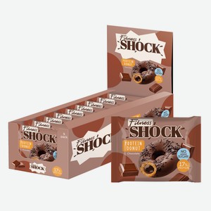Пирожное протеиновое Fitness Shock Донат шоколадный без сахара, 70г x 9 шт