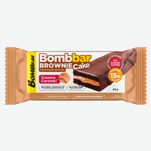 Пирожное Bombbar протеиновый брауни Сливочная карамель, 45г