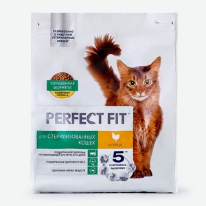 Корм Perfect Fit с курицей сухой для стерилизованных кошек 1,2кг, 1.2 кг