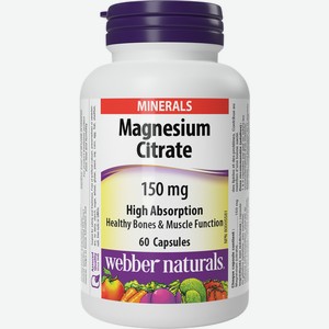 БАД Webber naturals Магния цитрат 150 мг 985 мг 60 капс