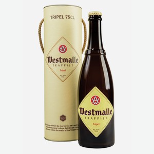 Пиво Westmalle Trappist Tripel Эль светлое в подарочной упаковке, 0.75л