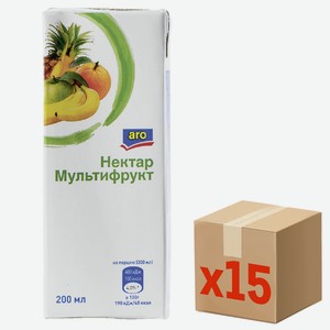aro Нектар мультифруктовый, 200мл x 15 шт