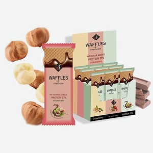 Вафля протеиновая Beauty.Fit Фундук и шоколад без сахара, 40г x 21 шт