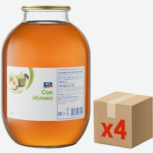 aro Сок яблочный, 3л x 4 шт