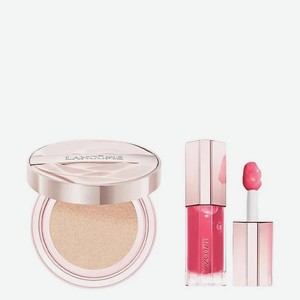 LANCOME Набор: Кушон Skin Idole 3 Serum Finecover Cushion + Блеск для губ Lip Idole JuicyTreat Gloss, № W10 + № 48