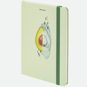 BRAUBERG Блокнот с резинкой А5 Avocado фольга, Салатовый