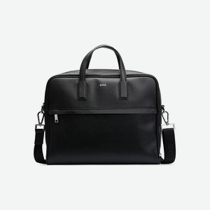 HUGO Сумка для ноутбука BOSS Logo-Stamp Leather Laptop Bag, Черный