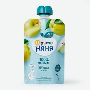 Пюре ФрутоНяня Яблоко с 4 месяцев 90г, 90 г