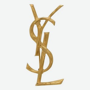 YVES SAINT LAURENT Брошь с логотипом YSL Saint Laurent Cassandre, Желтый