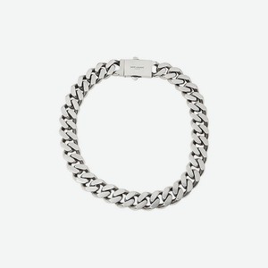 YVES SAINT LAURENT Колье-цепь Saint Laurent Gourmette Chain Necklace, Серебристый