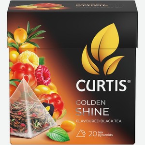Чай черный Curtis Golden Shine ароматизированный в пирамидках, 20х1.7г, 20 шт