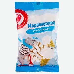 Маршмеллоу АШАН Красная птица мини с ароматом пломбира, 100 г
