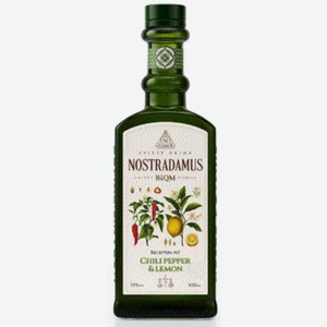 Настойка горькая Nostradamus перец чили и лимон, 0.5л