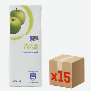 aro Нектар яблочный, 200мл x 15 шт