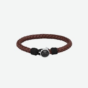 BOSS Браслет из кожи Thad Classic 1580467M, Цвет: коричневый, размер: 17.5 см