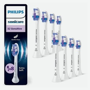 PHILIPS Насадки для зубной щётки Sonicare Sensitive HX6058/87, 8 шт.