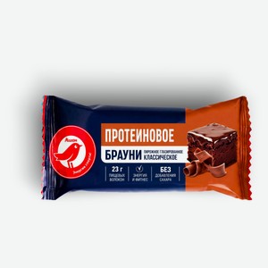 Пирожное протеиновое АШАН Красная птица Брауни классическое, 50 г