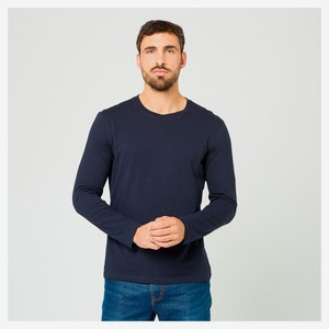 Футболка мужская InExtenso с длинным рукавом темно-синяя, р.s-xxl