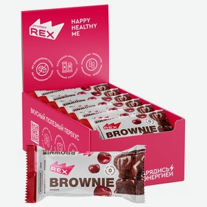 Пирожное протеиновое ProteinRex Брауни с вишней без сахара, 50г x 12 шт