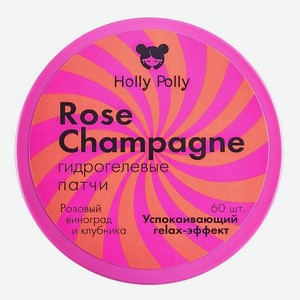 HOLLY POLLY Гидрогелевые патчи для глаз Rose Champagne с экстрактом розового винограда и клубники, 60 шт.