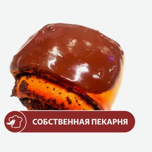 Булочка АШАН с маковкой начинкой и шоколадом, 120 г