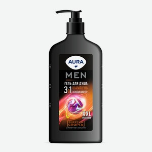 Гель для душа Аура (Aura) Мужской (Men) 3 в 1 Энергия спорта 750 мл