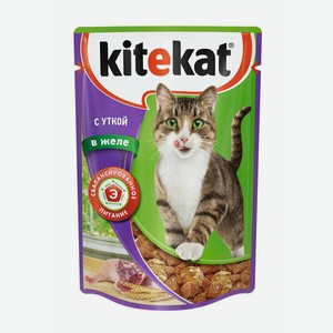 Корм влажный для кошек Kitekat с уткой в желе 85 г