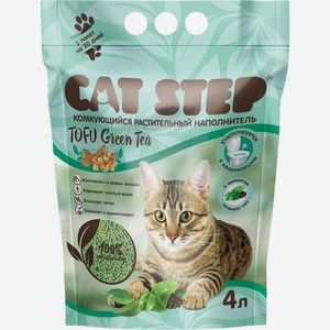 Наполнитель для кошачьих туалетов Cat Step Тофу Зеленый чай (Tofu Green Tea) комкующийся 4 л 1.8 кг