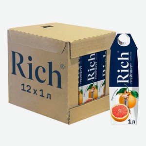 Сок Rich грейпфрутовый, 1л x 12 шт
