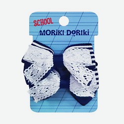 Сине-белые бантики на резинке SCHOOL Collection Blue&amp;White bows elastic