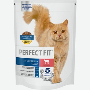 Корм сухой Перфект Фит (Perfect Fit) Говядина для домашних (In-home) кошек полнорационный 650 г