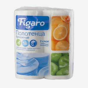 Бумажные полотенца Figaro белые 2 слоя, 2 шт/уп