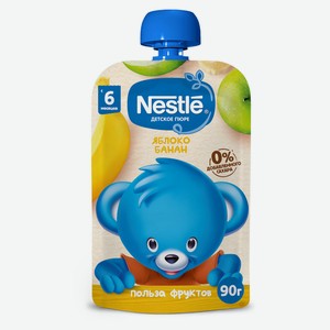 Пюре детское фруктовое Nestle яблоко и банан с 6 мес., 90 г