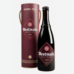Пиво Westmalle Trappist Dubbel Эль темное в подарочной упаковке, 0.75л