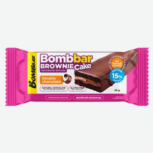 Пирожное Bombbar протеиновый брауни Двойной шоколад, 45г
