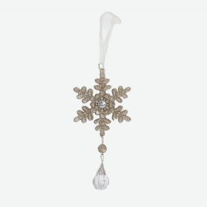 Подвеска Christmasdeluxe Снежинка Шампань акриловая, 20 x 10.5см