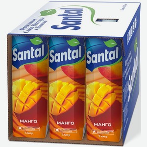 Нектар Santal манговый с мякотью, 1л x 12 шт