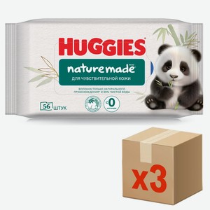 Салфетки влажные Huggies Nature Made детские 0+, 56шт х 3 шт