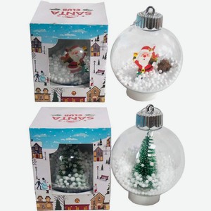 Шар елочный Santa Club в снегу декоративный с наполнением в ассортименте 1шт.
