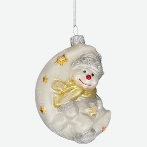 Украшение елочное Christmasdeluxe Снеговик на месяце, 10.7см
