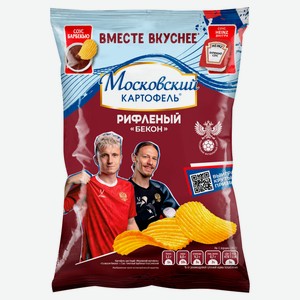 Чипсы картофельные рифленые «Московский Картофель» бекон, 59 г + барбекю соус 24,5 г